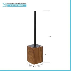 Porta scopino wc in poliresina dall'effetto legno Radici