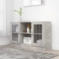 Armadietto con Vetrina Grigio Cemento 120x30,5x70 cm Truciolato cod mxl 64867