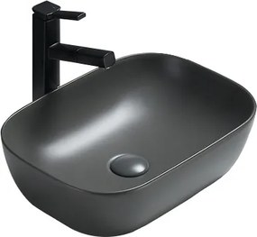 Mexen Rita lavabo da appoggio 45 x 32 cm, grigio scuro opaco - 21084571