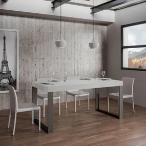 Tavolo TECNO 90X180 Bianco Frassino allungabile a 440 cm