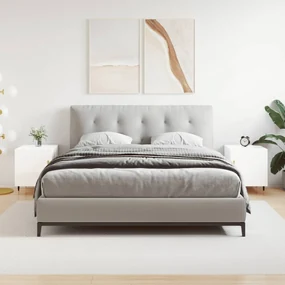 Comodini 2 Pz Bianco Lucido 40x40x50 Cm İn Legno Multistrato /