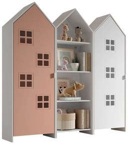 Armadio a giorno bianco e rosa per bambini 173x171,5 cm CASAMI BRUGES - Vipack