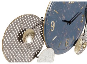 Orologio da Parete DKD Home Decor Grigio Azzurro Metallo Cerchi (95.3 x 5.7 x 51.4 cm)