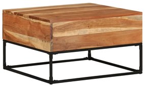Tavolino da salotto 68x68x41 cm in legno massello di acacia