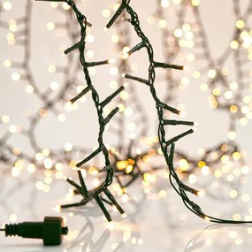 Catenaria Natalizia LED 19.1m IP44 Cavo VERDE Colore Bianco Caldo 2200 - 2300 °K