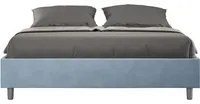 Letto Sommier imbottito Matrimoniale 160x210 cm Azelia - Con rete,Microfibra,Azzurro