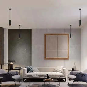 Lampadario a sospensione con supporto rigido 1xGU10/35W/230V 20 cm nero