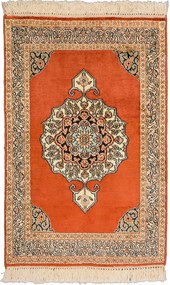 Cashmere Silk Tappeto 90x60 Beige (Indian) Annodato A Mano
