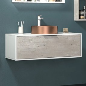 Mobile bagno lungo 100cm bicolore con cassetto scorrevole SPR-100 - KAMALU