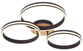 Plafoniera in legno con LED dimmerabile a 3 livelli 3 luci - Navara