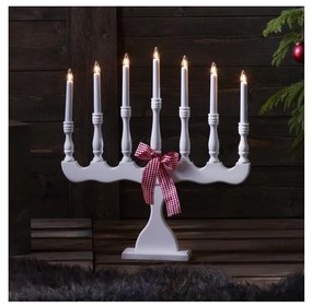 Markslöjd 8004 - Candelabro natalizio SVANEHOLM 7xE10/3W/230V bianco
