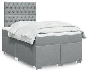 Giroletto A Molle Con Materasso Grigio Chiaro 120x200cm Tessuto /
