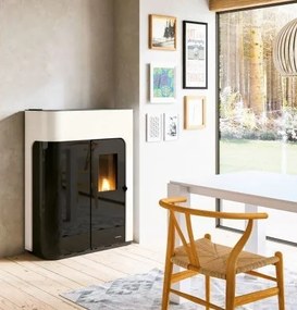 Palazzetti Elisabeth Idro 14 Ecofire Stufa A Pellet Salvaspazio 14kw Ad Acqua In Acciaio Bianco