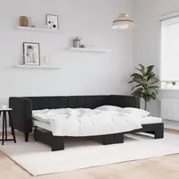 Divano Letto con Letto Estraibile Nero 80x200 cm in Velluto 3196688