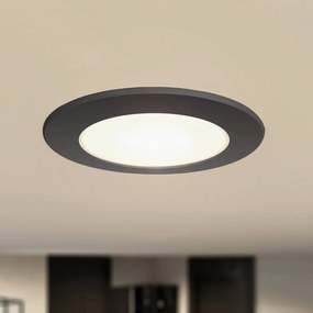 Prios Faretto da incasso LED Rida, nero, 11,5 cm, 9 W, CCT