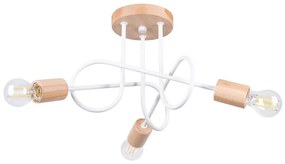 Sollux SL.1474 - Lampadario a plafone EMBER 3xE27/15W/230V bianco/beige/faggio