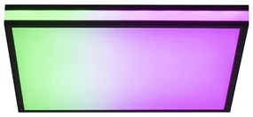 Plafoniera quadrata nera incl. LED RGBW con telecomando - Trafalgar