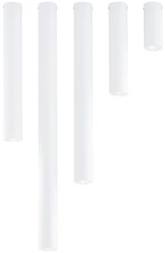 Plafoniera Moderna Faretto Marduk 1 Luce Acciaio Bianco 80 Cm