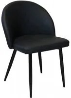 Poltrona per Sala da Pranzo in Ecopelle,Metallo cm 44x47x78 - POO Colore: Nero