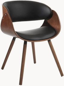 Sedia con braccioli in similpelle effetto legno Visby Evo
