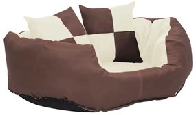 Cuscino per cani reversibile lavabile marrone crema 65x50x20 cm