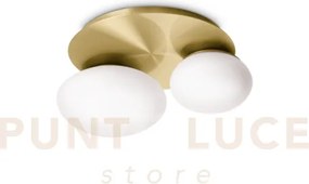 Ninfea lampadario a soffitto 2 luci attacco gx53 lampadina inclusa oro