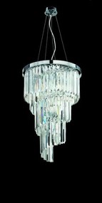 Sospensione alexander piccola d.40cm 7 luci attacco e14 cromo e cri...