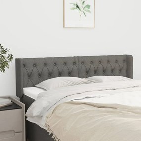 Testiera Ad Orecchio Grigio Scuro 163x16x78/88 Cm İn Tessuto /