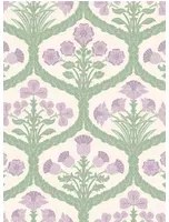 Cole & Son Carta da parati Floral Kingdom - Mulberry & Olive Green on Parchment