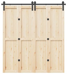 Kit Di Binari Per Porte Scorrevoli 200 Cm Acciaio Nero /