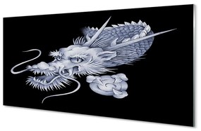 Quadro in vetro acrilico Testa del drago giapponese 100x50 cm