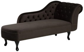 Chaise longue destra in velluto marrone NIMES Beliani