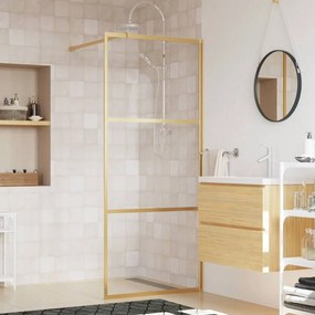 Parete Per Doccia Walk-in Vetro Trasparente Esg 90x195 Cm Oro /
