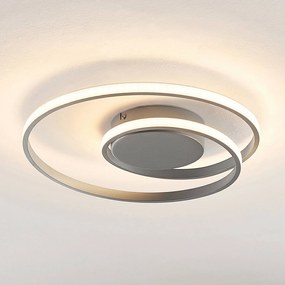 Lindby Kyron plafoniera LED argento titanio