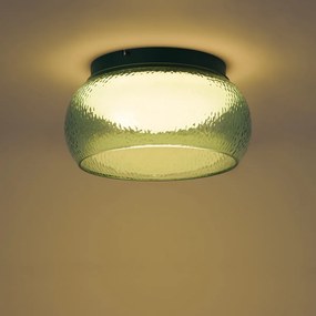 Plafoniera Art Déco verde con vetro e LED integrato dimmerabile a 3 fasi - Thimble