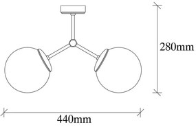 Lampada da soffitto di colore bianco-oro Damar - Opviq lights