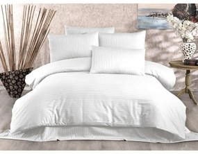 Biancheria da letto matrimoniale damascata bianca 240x220 cm Lilyum - Mijolnir