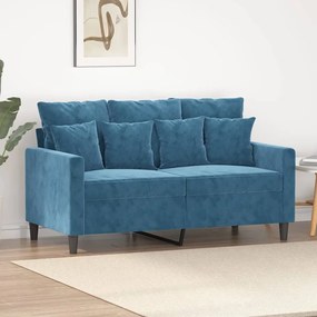 Divano A 2 Posti Blu 120 Cm İn Velluto /