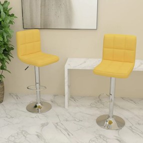 Sgabelli Da Bar 2 Pz Giallo Senape İn Tessuto /
