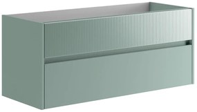 Mobile da bagno sotto lavabo Niwa verde laccato opaco L 119.5 x H 50 x P 45.5 cm 2 cassetti, lavabo non incluso