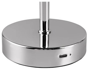Lampada da tavolo dimmerabile a LED in argento lucido (altezza 30 cm) Jeff - Reality