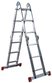 Scala multiposizione FACAL Hobby in alluminio 3 + 3 +3 + 3 gradini portata massima 150 kg EN 131 per lavori fino a 4.6 m