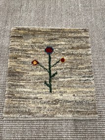 Gabbeh Tappeto 40 x 40 Grigio (Iran) Annodato A Mano