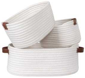 Set di cestini per il bagno in tessuto 3 pz 35x25x13 cm Jarana - House Nordic