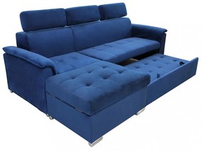 Divano con Penisola Letto BLU struttura in metallo e legno