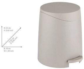 Cestino per la spazzatura grigio tortora in plastica con pedale 3 l Portes – Allstar