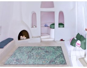 Tappeto in viscosa turchese 230x160 cm Lara - Universal