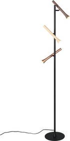 Lampada da terra a LED nera con paralume in metallo (altezza 150 cm) Fiato - Trio