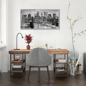 Stampa incorniciata New York bianco/nero 120 x 60 cm