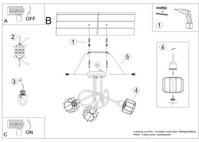 Sollux SL.1118 - Lampadario a stelo BELUCI 3xE14/40W/230V nero